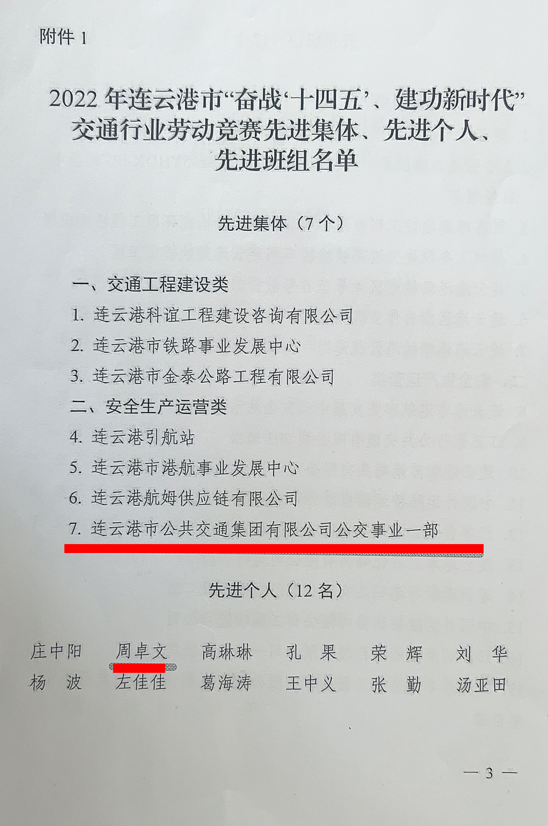 公交集團公交事業(yè)一部喜獲“奮戰(zhàn)‘十四五’、建功新時代”勞動競賽先進集體、先進個人
